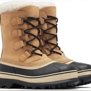 Sorel Fleece Lined Caribou Winter Boots in Buff Kids 2